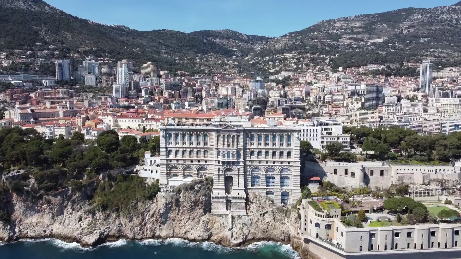 Aerial view of a dense coastal city built along a steep hillside